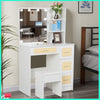 Modern Vanity Makeup Dressing Table w/Drawers LED Hollywood Mirror Stool Shelves