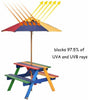 3 in 1 Wooden Kids Picnic Table Bench Children Outdoor Activity Desk W/ Umbrella