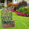 Trough Garden Wooden Planter Box Flower Grow Pot with Trellis Lattice Raised Bed