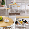 Small Table and 2 Chairs 3PCS Bar Kitchen Dining Breakfast Furniture Set W/Shelf