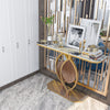 Large Marble Top Console Table Art Sofa Hallway Side Entryway Table Retro Style