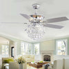 Ceiling Fan & Light LED Crystal Chandelier 52inch Home Pendant Lamp with Remote