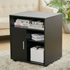 Printer Stand With Wheels Wooden File Cabinet Cart Storage Shelves Home Office