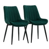 2x Dining Chairs Set Velvet Upholstered Stripe Back Dining Room Reception Chair