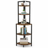 5 Tier Wall Corner Shelf Stand Storage Home Office Skinny Display Bookshelf Rack