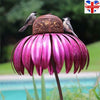 Creative Sensation Pink Coneflower Bird Feeder Outdoor Garden Yard Decorations