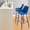 2X Modern Bar Stools Velvet Breakfast Stool Kitchen Pub Chair Metal Leg