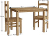 Small Natural Wooden Dining Table And 2 Chairs Set Kitchen Room Rustic Pine