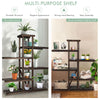 6 Tier Wood Plant Stand Shelves 12 Pots Flower Display Rack Holder Planter