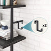 Industrial Ladder Shelf 5-Tier Bookcase Rack 180CM Storage Unit (Black)