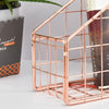 Electroplated Iron Rose Gold Book Holder Desktop Shelf File Magazine Storage