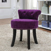 Dressing Table Stool Retro Crushed Velvet Padded Low Back Make-up Vanity Chair