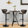 Set of 2 Bar Stools Adjustable Swivel Leather Pub Chair Kitchen Dining Chairs