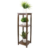 Vintage Carving Art Bamboo Tall Plant Stand Pot Holder Home Side Table End Table