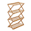 4 Tiers Bamboo Shoe Rack Folding Durable Shoe Shelf Organizer Free Standing