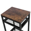Industrial Bedside Table Side End Table Nightstand Storage Mesh Metal Shelves