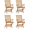 5 Piece Folding Outdoor Dining Set Solid Wood Teak L7E7