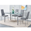 105cm 120cm Glass Dining Table and 4 /6 Padded Chairs Set Home Kitchen Furniture