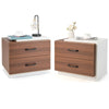 Walnut Nightstand w/ 2 Drawers Accent Bedside Table Modern Bedroom End Table