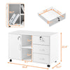 Office Filing Cabinet Mobile Under Desk File Storage Cupboard w/ Drawers Wheels