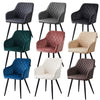 Set of 2 Dining Chairs Velvet Faux Leather Seat Modern Kitchen Chairs