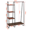 4 Tiers Clothes Rail Heavy Duty Coat Hanging Display Storage Shelf w/ Shoe Rack