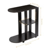 NICEME C-Shaped End Table for Living Room 30cm Narrow Side Table on Casters