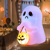 4 FT Halloween Inflatable Colorful Dimming Ghost Holding Pumpkin Blow-up Ghost