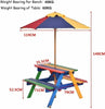 3 in 1 Wooden Kids Picnic Table Bench Children Outdoor Activity Desk W/ Umbrella