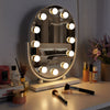Hollywood Vanity Makeup Mirror LED Light Dimmable Oval Mirror Table Touch Smart