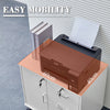 Rolling Wood Office Storage Cabinet Drawers Wheels File Cabinet Lockable Rolling