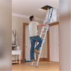 Loft Ladder Stairs With Handrail Folding Small Spaces Pull Down 3 Section Werner