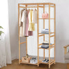 6 Tier Bamboo Garment Rack Storage Shelves Clothes Hanging Wardrobe Closet Stand