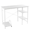 Computer Desk PC Table Workstation Home Office with 2 Shelves Walnut/White