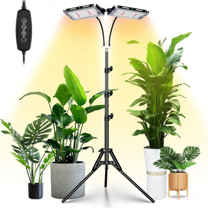 LED Grow Light Tripod Stand Full Spectrum for Hydroponic Indoor Plant Veg Flower