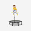 Foldable Mini Trampoline 115cm Exercise Trampoline w/ Height Adjustable Handrail