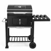 Portable Charcoal Grill BBQ Offset Smoker Combo w/ Wheels & Side Table Camping