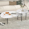 2 Nest Coffee Table Marble Accent Cocktail Side Desk Living Room Balcony Office