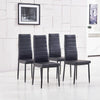 2Pcs Black Dining Chairs Kitchen Dinning Room Faux Leather Metal Leg Padded Seat