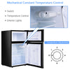 90L Compact Refrigerator Double Door Cooler Fridge Freestanding Freezer Home