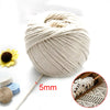 5mm Natural Beige Cotton Twisted Cord Ropes Macrame String Artisan DIY Craft Set