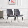 Set of 2 Velvet Dining Chairs Padded Seat Metal Legs Kitchen Home Office UK