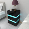 High Gloss 3 Drawers RGB LED Light Bedside Table Nightstand Cabinet Nightstand