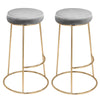 2pcs Velvet Padded Breakfast Bar Stools Kitchen Counter Pub Chair Round Barstool