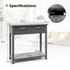 Modern Console Table 2 Drawer w/Shelf Dressing Table Hallway Hall Desk Furniture