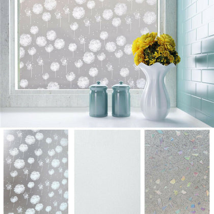 Window Film PVC Frosted Self Adhesive Privacy Glass Cover Sticker Bathroom Home