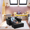 2 PCS Kids Sofa Set 2 Seat Children Couch Upholstered Armchair Lounge W/ Ottoman