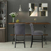 2x Chairs Bar Stools Bar Chairs linen Wood Legs Barstools High Stools grey