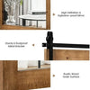 30''x22'' Wall Mount Mirror Decor Vanity Mirror Wood Frame Barn Door Style Brown
