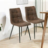 2X Faux Leather/Velvet Dining Chairs Office Chair Brown Grey Kitchen Dining Room
